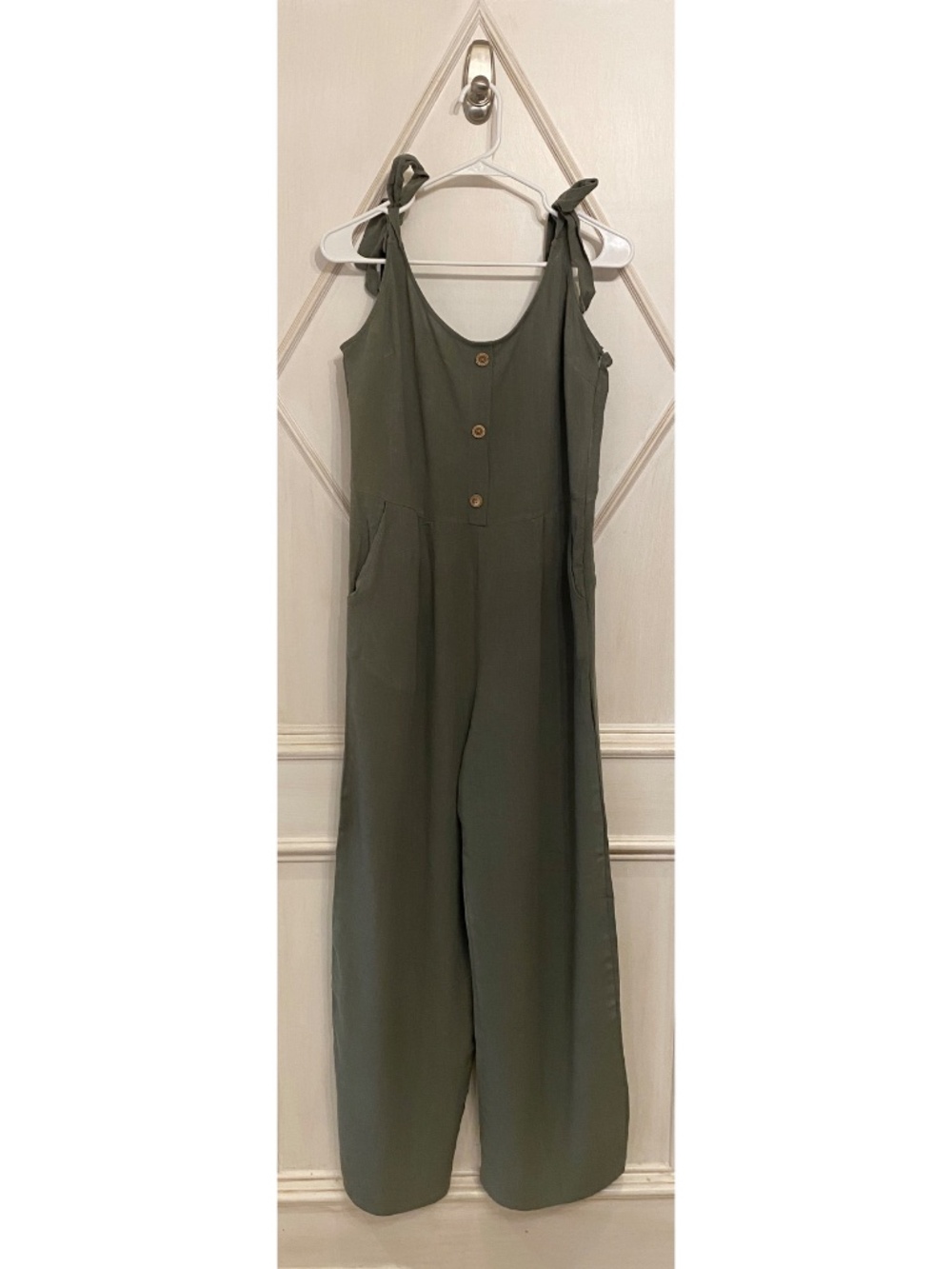 Atown Olive Tie Strap Jumper